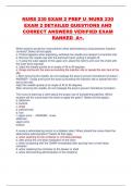 NURS 230 EXAM 2 PREP U /NURS 230 EXAM 2 DETAILED QUESTIONS AND  CORRECT ANSWERS VERIFIED EXAM  RANKED A+.