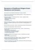 Dynamics of Healthcare Rutgers Exam Questions and Answers