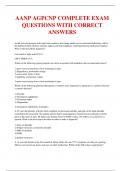 AANP AGPCNP COMPLETE EXAM QUESTIONS WITH CORRECT ANSWERS