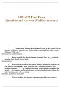 EDF 6222 Final Exam Review Questions and Answers  2023 / 2024 Verified Answers