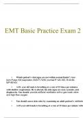  EMT Basic practice exam 2| 120 Questions With verified Answers!