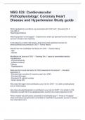 NSG 533: Cardiovascular Pathophysiology: Coronary Heart Disease and Hypertension Study guide