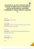 SCI-FI FINAL, SLAVIC 3310 TAUGHT BY  MYERS AT OHIO STATE UNIVERSITY  EXAM | QUESTIONS & ANSWERS  (VERIFIED) | LATEST UPDATE | GRADED  A+