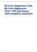 NJ Core Applicator Test NJ Core Applicator Test| 190 questions| with complete solutions