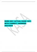 NURS 6501 ACTUAL EXAM 100%  WITH CORRECT ANSWERS  20232024