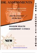 SHADOW HEALTH ASSIGNMENT 4 ETHICS Latest Questions and Answers with Explanations, All Correct Study Guide, Download to Score A