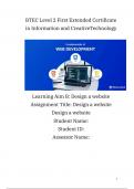 Btec level 2 it unit 13 Website Development LAB - Distinction Grade