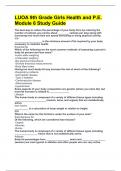 LUOA 9th Grade Girls Health and P.E. Module 6 Study Guide