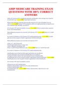 AHIP MEDICARE TRAINING EXAM  QUESTIONS WITH 100% CORRECT  ANSWERS