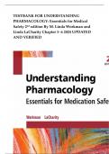 TESTBANK FOR UNDERSTANDING PHARMACOLOGY: Essentials for Medical Safety 2nd edition By M. Linda Workman and Linda LaCharity Chapter 1-6   2024 UPDATED AND VERIFIED