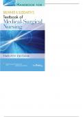  TESTBANK FOR 11 Handbook for Brunner & Suddarth`s MEDICAL-SURGICAL NURSING 12th Edition By Lippincott Williams & Wilkins  2024 UPDATED AND VERIFIED 