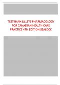 Test Bank for Lilleys Pharmacology for Canadian Health Care Practice 4th Edition Sealock