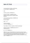 Math ATI TEAS TEST QUESTIONS AND ANSWERS 