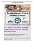 ACI Concrete Field-Testing Technician- Grade I Study Guide Exam Questions and Answers 2024,