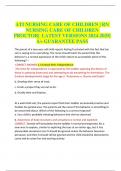 ATI NURSING CARE OF CHILDREN | RN  NURSING CARE OF CHILDREN  PROCTOR| LATEST VERSIONS 2024-2025|  A+ GUARANTEE PASS