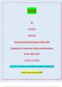 AQA AS HISTORY 7041/1H Tsarist and Communist Russia, 1855–1964 Component 1H Autocracy, Reform and Revolution:  Russia, 1855–1917 Version: 1.0 Final IB/M/Jun23/E5 7041/1H AS  HISTORY Tsarist and Communist Russia, 1855–1964  QUESTION PAPER & MARKING SCHEME/