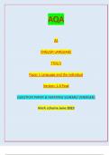 AQA AS ENGLISH LANGUAGE 7701/1 Paper 1 Language and the individual Version: 1.0 Final IB/G/Jun23/E4 7701/1// QUESTION PAPER & MARKING SCHEME/ [MERGED] Marl( scheme June 2023