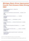 Michigan Basic Driver Improvement Course Test Answers State Driving Q&A