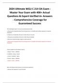 2024 Ultimate WGU C 214 OA Exam :  Master Your Exam with 400+ Actual  Questions & Expert-Verified A+ Answers  - Comprehensive Coverage for  Guaranteed Success