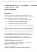 CLINICAL NURSING SKILLS AND TECHNIQUES, 10TH EDITION BY ANNE GRIFFIN PERRY ISBN- 978-0323708630 Chapter 5: Vital Signs Verified 2024 Practice Questions and 100% Correct Answers with Explanations for Exam Preparation, Graded A+