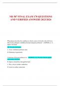 NR 507 FINAL EXAM 170 QUESTIONS  AND VERIFIED ANSWERS 2023/2024