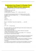 Contractors Law Exam CA Practice Test 1 Questions With Correct Answers A+