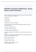 BUS203 Principles of Marketing - Saylor Direct Credit Final Exam Questions and Answers