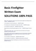 Basic Firefighter  Written Exam SOLUTIONS 100% PASS