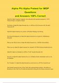 Alpha Phi Alpha Pretest for IMDP Questions and Answers 100% Correct