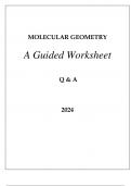 MOLECULAR GEOMETRY A GUIDED WORKSHEET Q & A 2024.