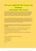 CIP Level 1 NACE-CIP1-001 Practice Test  Questions and Answers 100% Correct