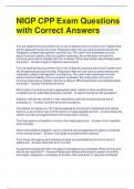 NIGP CPP Exam Questions with Correct Answers