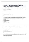 ARCHER NCLEX  EXAM 2024 WITH 100% CORRECT ANSWERS