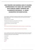 2024 PEDIATRIC HESI NURSING CARE OF CHILDREN  COMPREHENSIVE TEST BANK: 500+ QUESTIONS  WITH VERIFIED CORRECT ANSWERS AND  ELLABORATED RATIONALES - A+ GRADE  GUARANTEED FOR EXAM SUCCESS