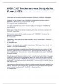 WGU C207 Pre Assessment Study Guide Correct 100%