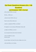 Exit Exam Questions/Answers ALL 1-90 Questions and Answers 100% Correct