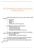 NCC EFM Exam Practice Questions and Answers 2024 With Complete Solutions