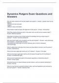 Dynamics Rutgers Exam Questions and Answers 2024/2025