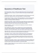 Dynamics of Healthcare Test