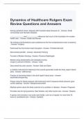 Dynamics of Healthcare Rutgers Exam Review Questions and Answers 2024/2025