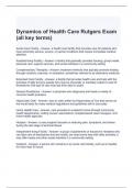 Dynamics of Health Care Rutgers Exam (all key terms)