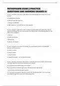 PATHOPHARM EXAM 2 PRACTICE  QUESTIONS AND ANSWERS GRADED A+