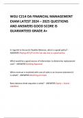 WGU C214 OA FINANCIAL MANAGEMENT EXAM LATEST 2024 – 2025 QUESTIONS AND ANSWERS GOOD SCORE IS GUARANTEED GRADE A+ 