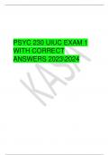 PSYC 230 UIUC EXAM 1  WITH CORRECT  ANSWERS 20232024