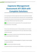 Capstone Management Assessment ATI 2024 with Complete Solutions