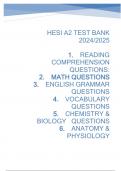 HESI A2 TEST BANK 2024/2025