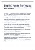 Electrician's Licensing Exam (Common Electrician's Licensing Exam Questions) with Answers!