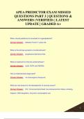 APEA PREDICTOR EXAM MISSED  QUESTIONS PART 3 | QUESTIONS &  ANSWERS (VERIFIED) | LATEST  UPDATE | GRADED A+