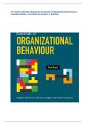 Test Bank & Solution Manual for Essentials of Organizational Behaviour,  Canadian Edition, 3rd edition By Stephen P. Robbin