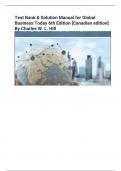 Test Bank & Solution Manual for Global  Business Today 6th Edition [Canadian edition]  By Charles W. L. Hil